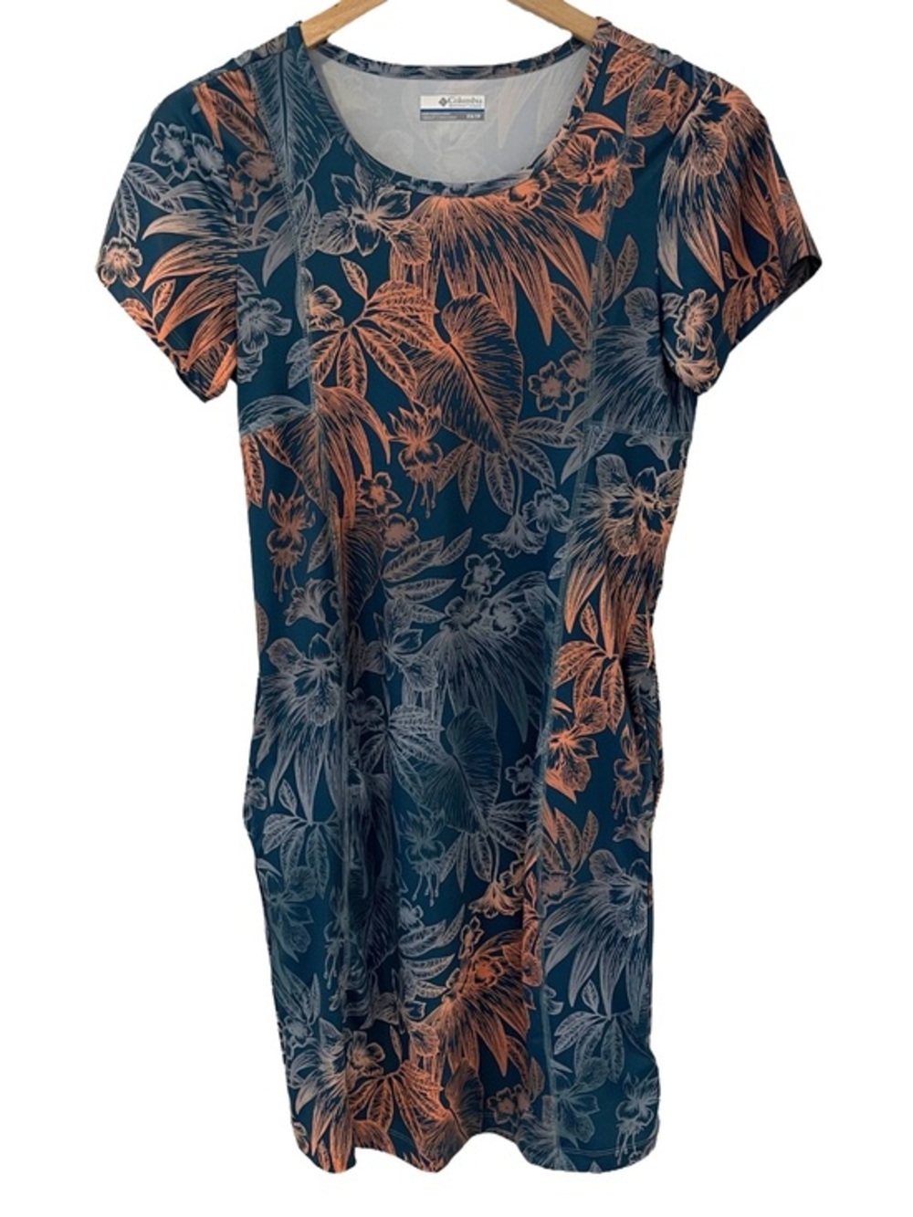 Columbia Women's Activewear Dress Teal / Orange Tropical Print XS
